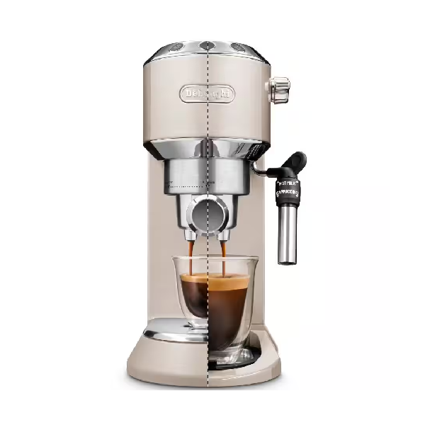 ماكينة قهوة Delonghi إسبريسو وكابوتشينو - 15 بار - بيج - ميزة التوقف الأوتوماتيكي - 1300W