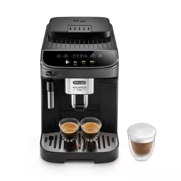 ماكينة قهوة Delonghi أوتوماتيكية - مع مطحنة بن - إسبريسو، كابوتشينو، لاتيه، ماكياتو، حليب ساخن - شاشة لمس - 15 بار - 1450W
