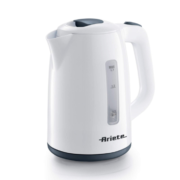 ابريق تسخين كهربائي Ariete - بلاستيك أبيض - قاعدة منفصلة - سعة 1.7 لتر - استطاعة 2200W