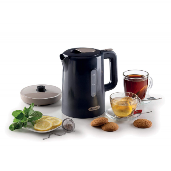 ابريق تسخين كهربائي Ariete - بلاستيك كحلي - قاعدة منفصلة - سعة 1.7 لتر - استطاعة 2200W