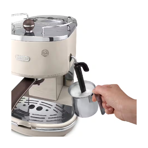 ماكينة قهوة Delonghi إسبريسو وكابوتشينو - 15 بار - بيج - ميزة التوقف الأوتوماتيكي - 1300W