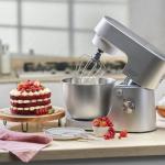عجانة من KENWOOD سلسلة HomeBake - وعاء معدني سعة 5 لتر + وعاء خلط زجاجي 1.5 لتر - استطاعة 1400 واط – 6 سرعات تحكم - KHH01.120SI