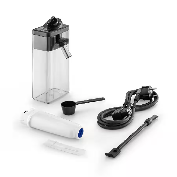 ماكينة قهوة Delonghi أوتوماتيكية - مع مطحنة بن - إسبريسو، كابوتشينو، لاتيه، ماكياتو، حليب ساخن - شاشة لمس - 15 بار - 1450W