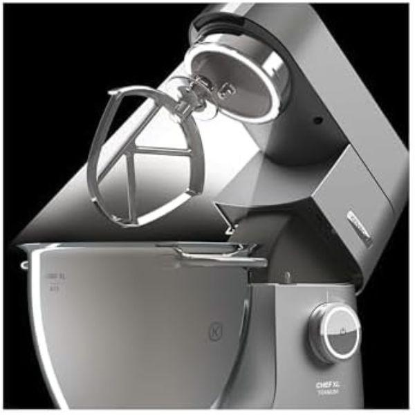 مجموعة مطبخ وعجانة متعددة الاستخدام من KENWOOD - مصنوعة من ال Titanium - حجم XL - وعاء معدني سعة 6.7 لتر - استطاعة 1700 واط – إضاءة ليد - KVL8430S