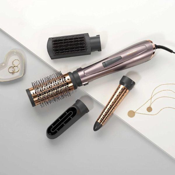 فرشاة تصفيف شعر من BaByliss - مع 4 رؤوس تبديل - تقنية تورمالين سيراميك باستطاعة 1000 واط - AS136SDE