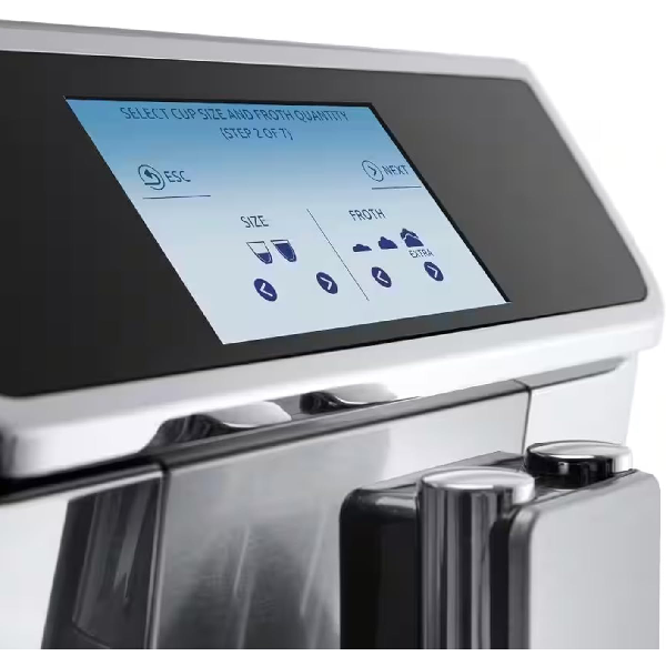 ماكينة قهوة Delonghi أوتوماتيكية - مع مطحنة بن - شاشة لمس 4.3" - App Link - 19 بار - 1450W