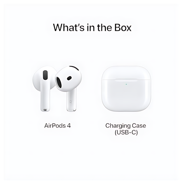 AirPods 4 – سماعات لاسلكية بصوت نقي وواضح مع عزل صوتي متقدم