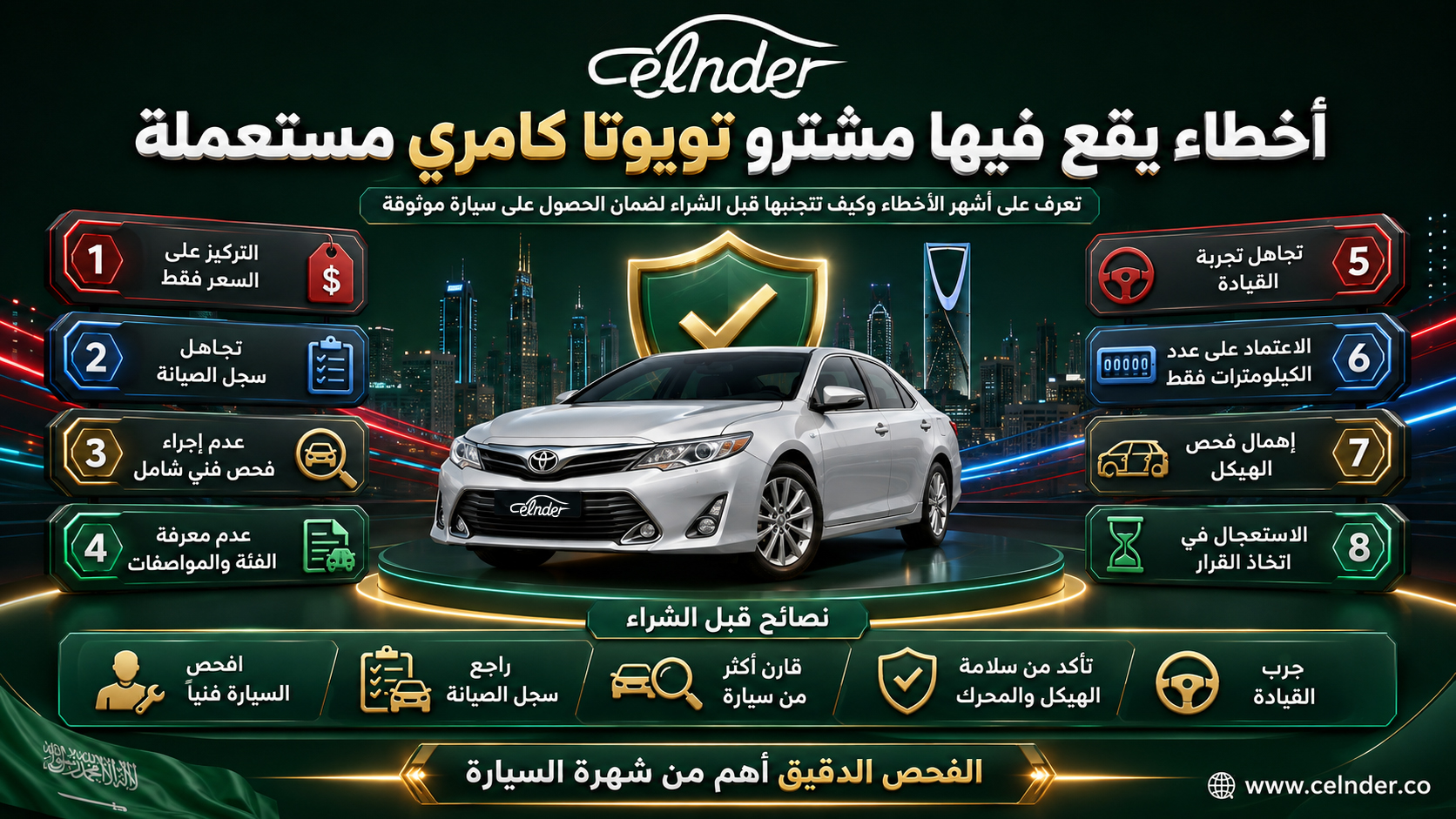 أخطاء يقع فيها مشترو تويوتا كامري مستعملة