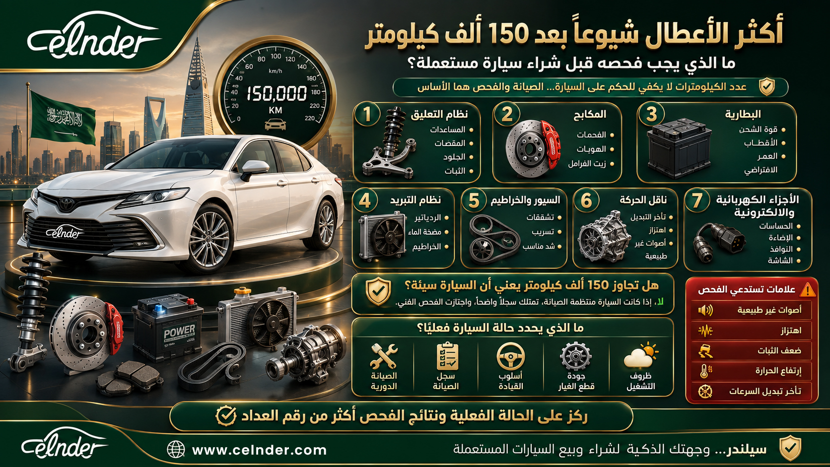 أكثر الأعطال شيوعًا بعد 150 ألف كيلومتر