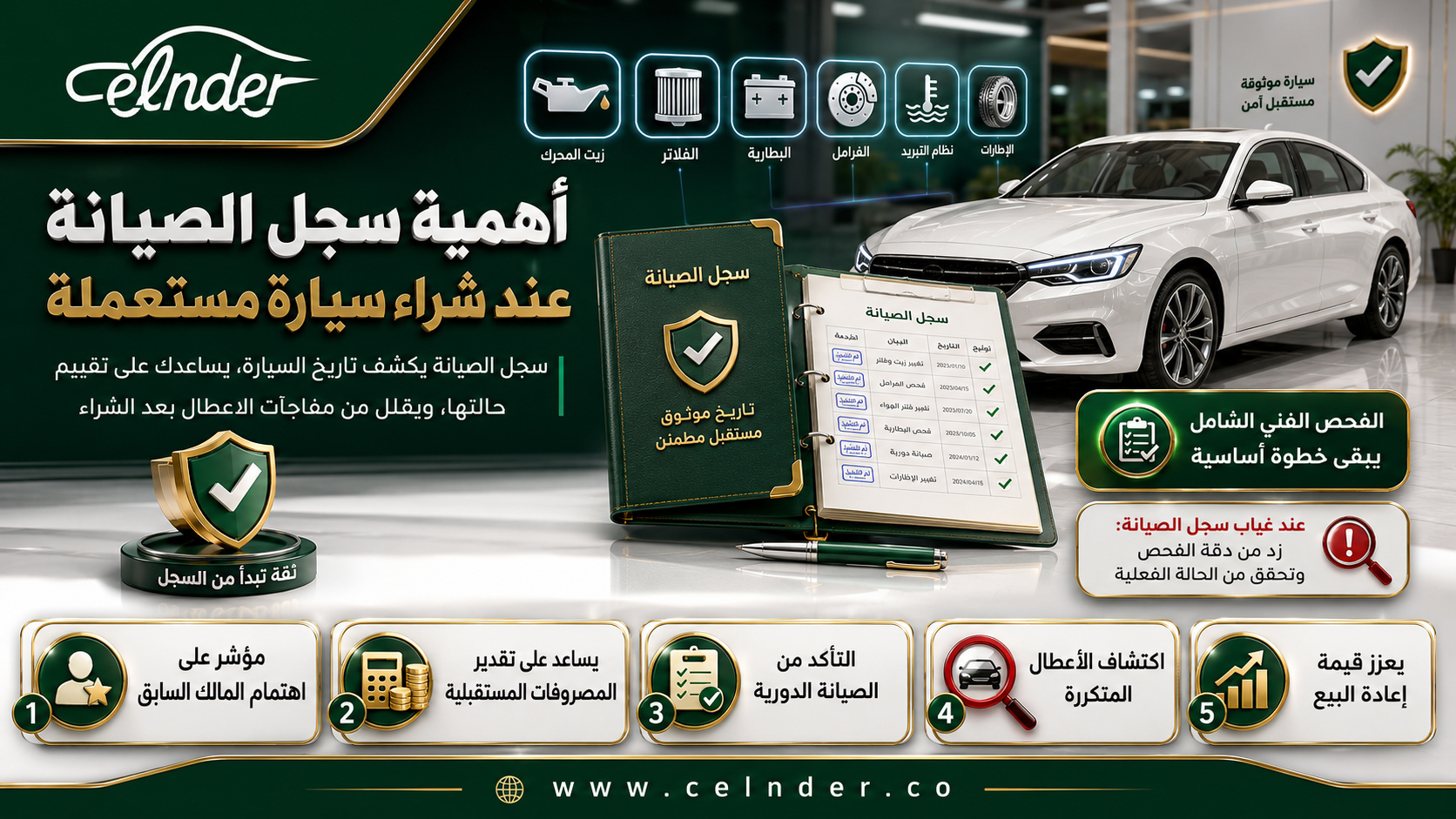 أهمية سجل الصيانة عند شراء سيارة مستعملة