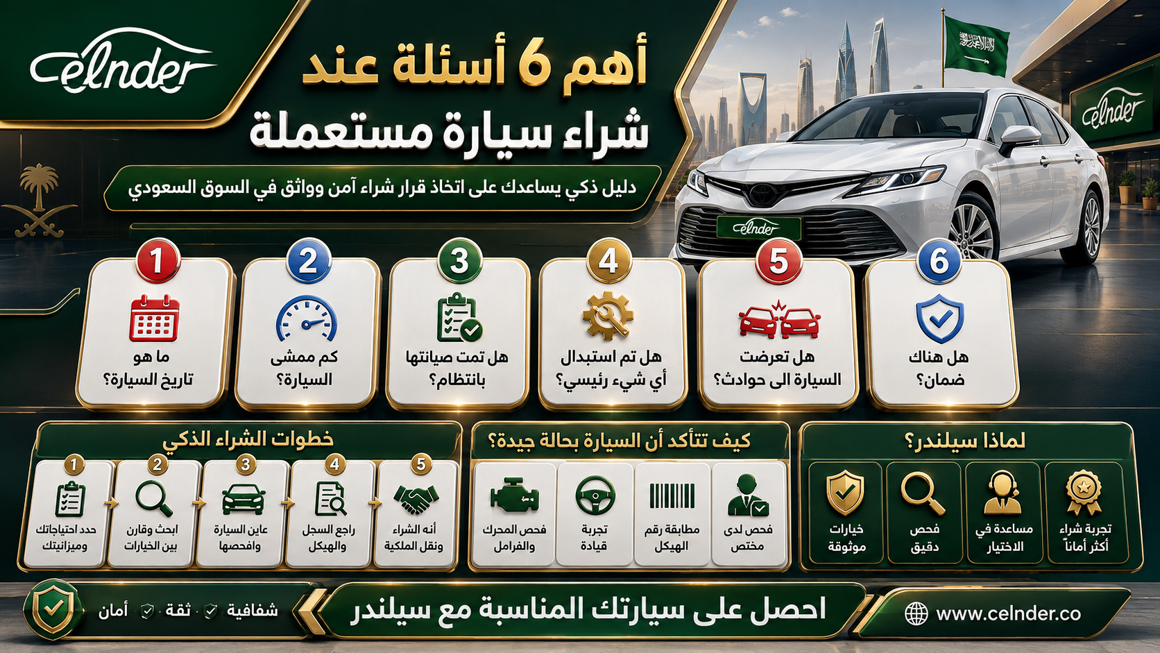 أهم 6 أسئلة عند شراء سيارة مستعملة