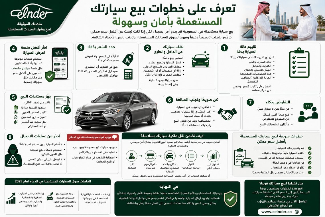 تعرف على خطوات بيع سيارتك المستعملة بأمان وسهولة