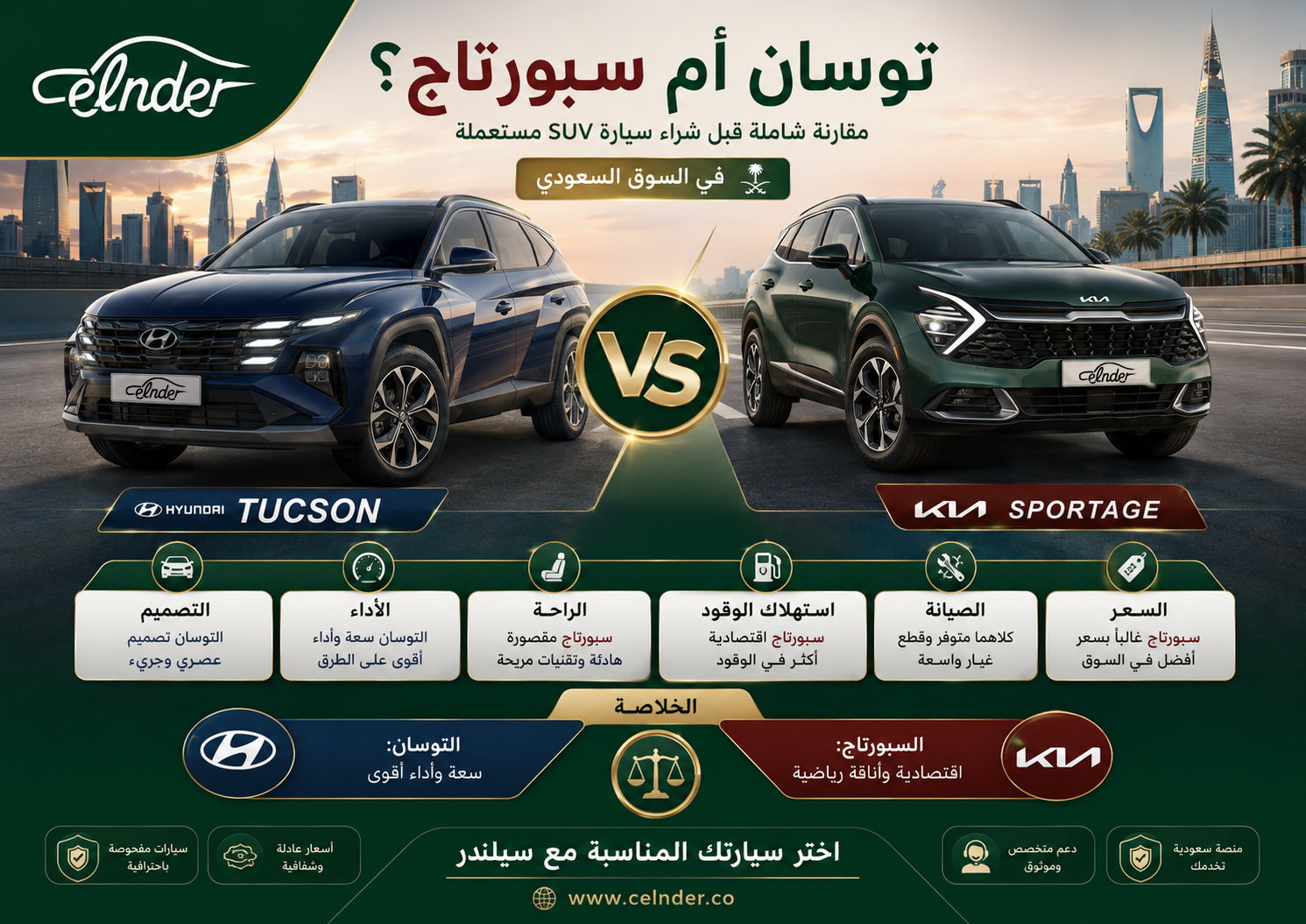 توسان أم سبورتاج؟ مقارنة شاملة قبل شراء سيارة SUV مستعملة