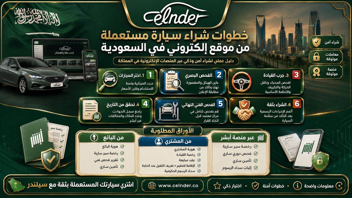 خطوات شراء سيارة مستعملة من موقع إلكتروني في السعودية