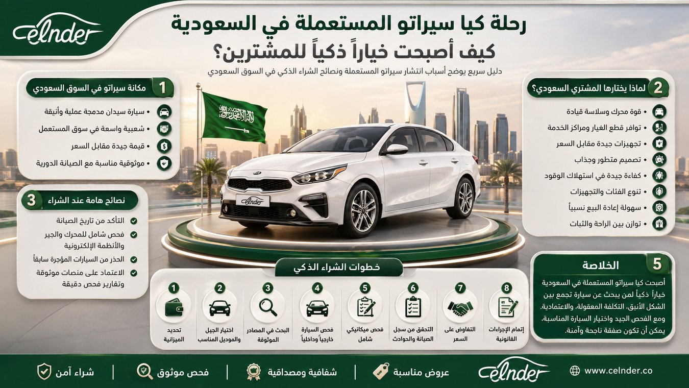 رحلة كيا سيراتو المستعملة في السعودية: كيف أصبحت خيارًا ذكيًا للمشترين؟
