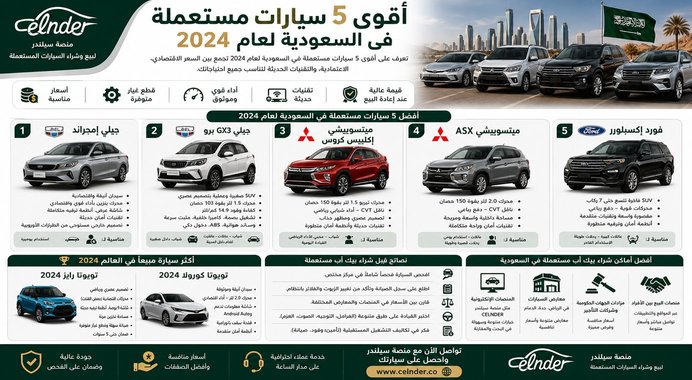 أقوى 5 سيارات مستعملة في السعودية لعام 2024