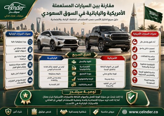 مقارنة بين السيارات المستعملة الامريكية واليابانية في السوق السعودي