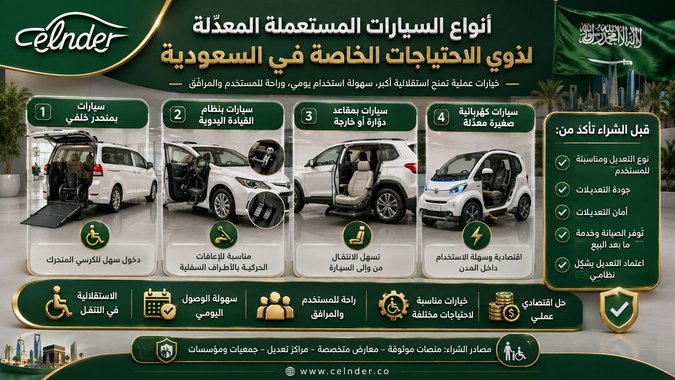 أنواع السيارات المستعملة المعدّلة لذوي الاحتياجات الخاصة في السعودية