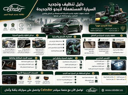 دليل تنظيف وتجديد السيارة المستعملة لتبدو كالجديدة