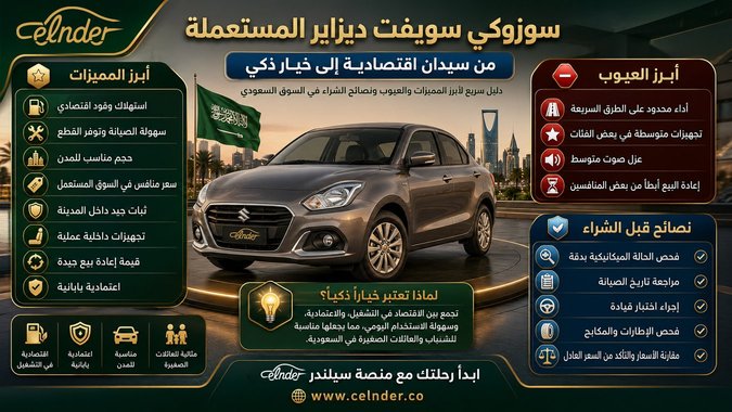 سوزوكي سويفت ديزاير المستعملة من سيدان اقتصادية إلى خيار ذكي