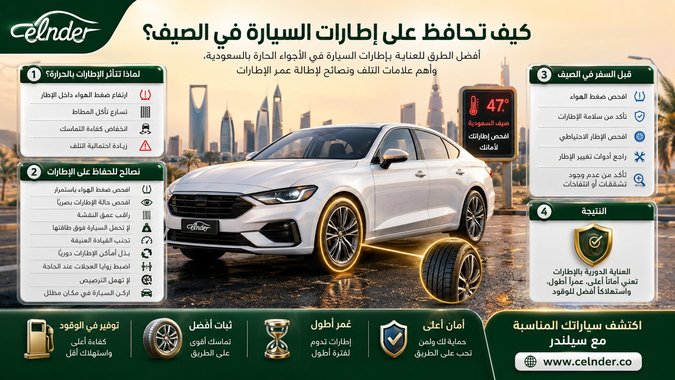 كيف تحافظ على إطارات السيارة في الصيف؟