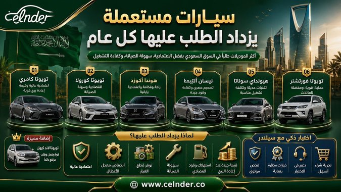 سيارات مستعملة يزداد الطلب عليها كل عام