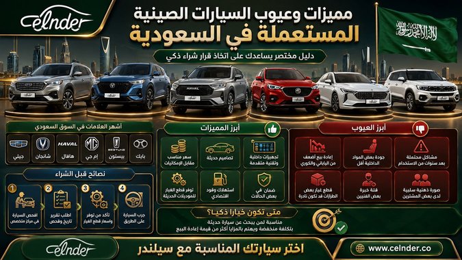 مميزات وعيوب السيارات الصينية المستعملة في السعودية