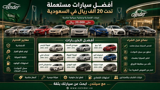 أفضل سيارات مستعملة تحت 20 ألف ريال في السعودية
