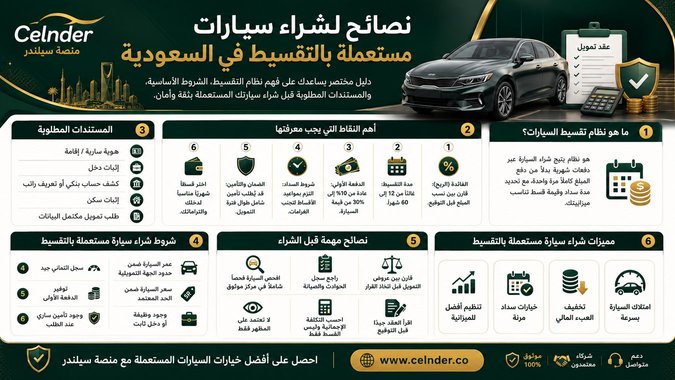 نصائح لشراء سيارات مستعملة بالتقسيط في السعودية