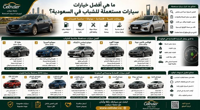 ما هي أفضل خيارات سيارات مستعملة للشباب في السعودية؟