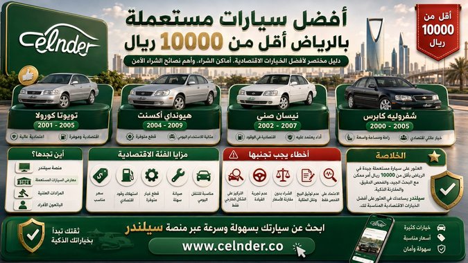 أفضل سيارات مستعملة بالرياض أقل من 10000 ريال