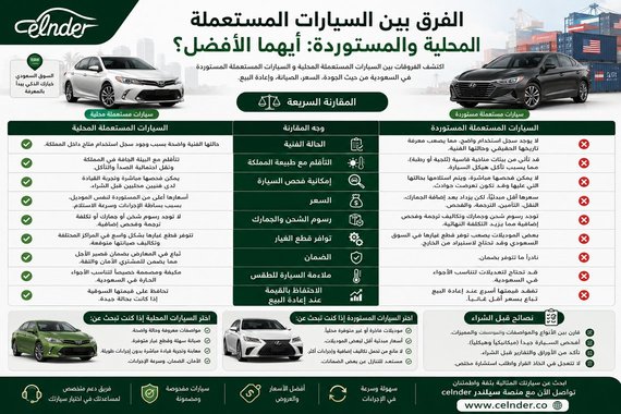 الفرق بين السيارات المستعملة المحلية والمستوردة: أيهما الأفضل؟