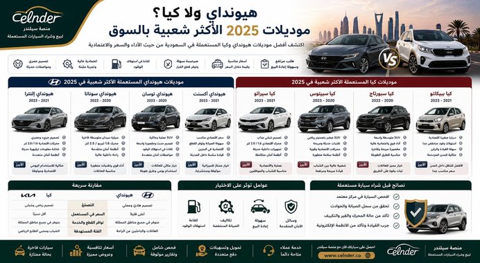 هيونداي ولا كيا؟ موديلات 2025 الأكثر شعبية بالسوق
