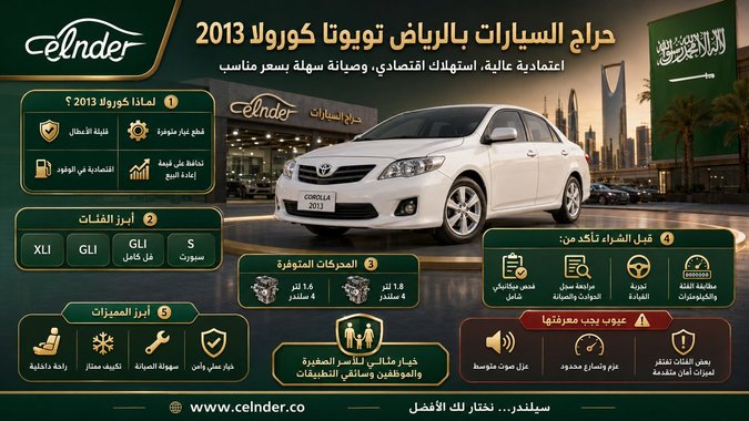 حراج السيارات بالرياض تويوتا كورولا 2013