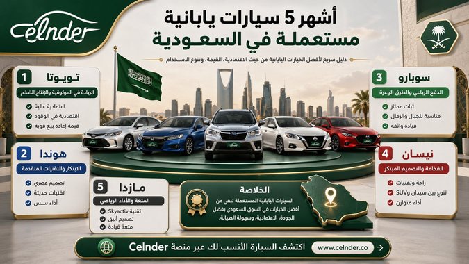 أشهر 5 سيارات يابانية مستعملة في السعودية