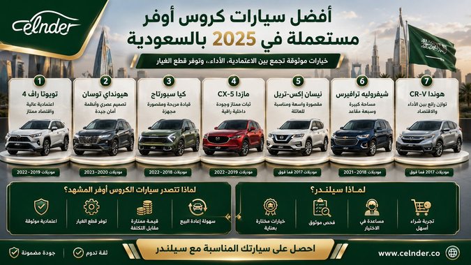 أفضل 10 سيارات كروس أوفر مستعملة في 2025 بالسعودية