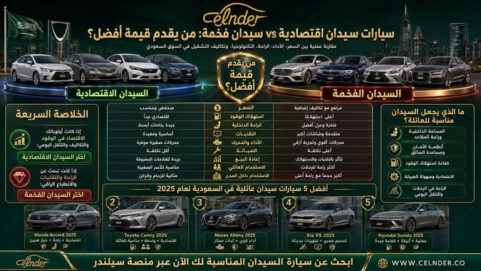 سيارات سيدان اقتصادية vs سيدان فخمة: من يقدم قيمة أفضل؟