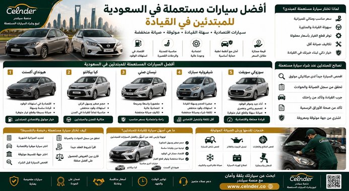 أفضل سيارات مستعملة في السعودية للمبتدئين في القيادة