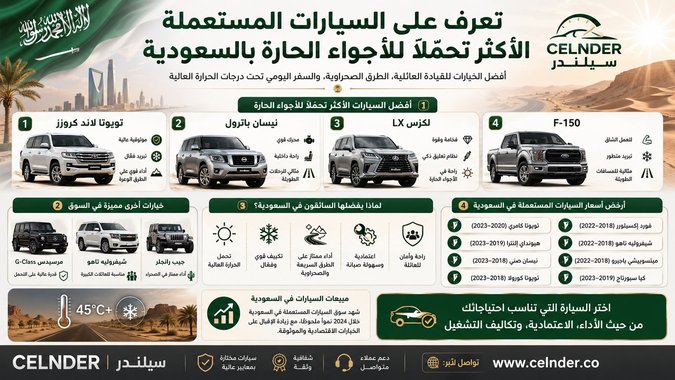 تعرف على السيارات المستعملة الأكثر تحمّلًا للأجواء الحارة بالسعودية