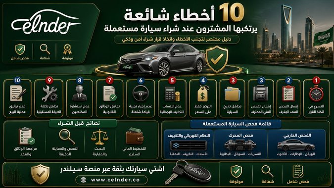 10 أخطاء شائعة يرتكبها المشترون عند شراء سيارة مستعملة
