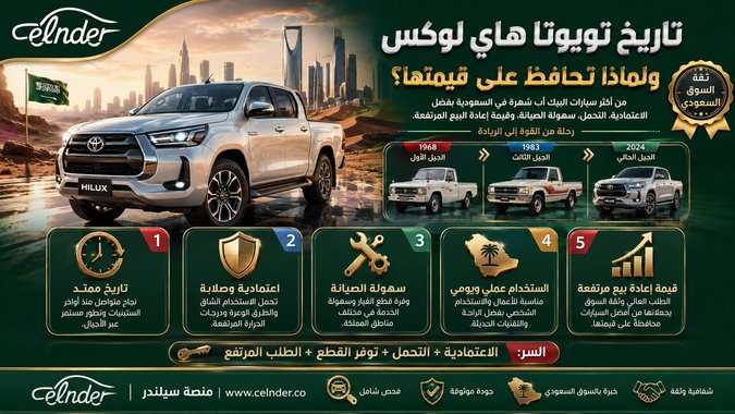 تاريخ تويوتا هاي لوكس ولماذا تحافظ على قيمتها؟