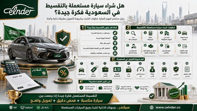 هل شراء سيارة مستعملة بالتقسيط في السعودية فكرة جيدة؟