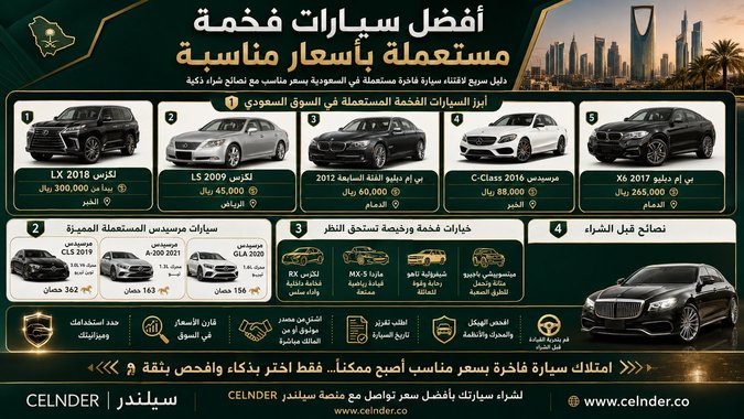 أفضل سيارات فخمة مستعملة بأسعار مناسبة
