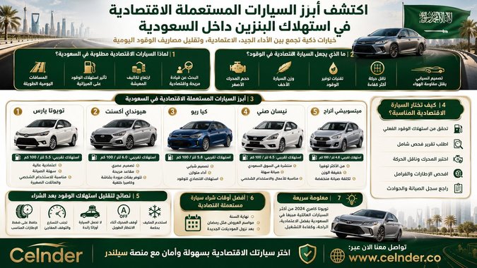 اكتشف أبرز السيارات المستعملة الاقتصادية في استهلاك البنزين داخل السعودية