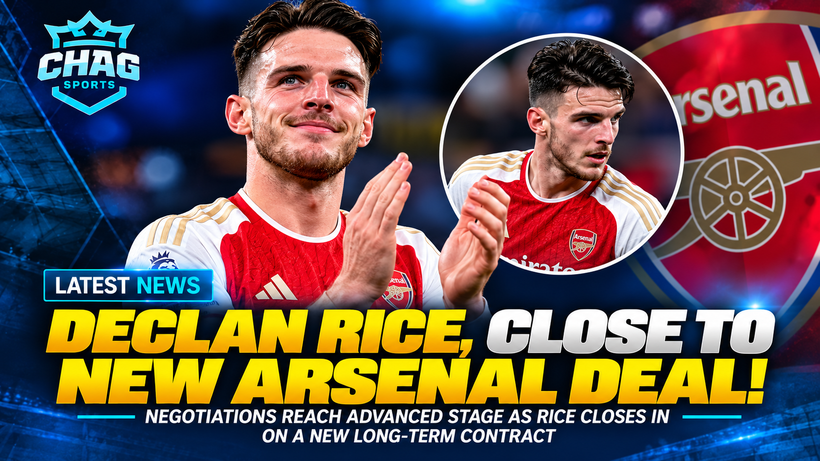 Declan Rice close to new Arsenal contract