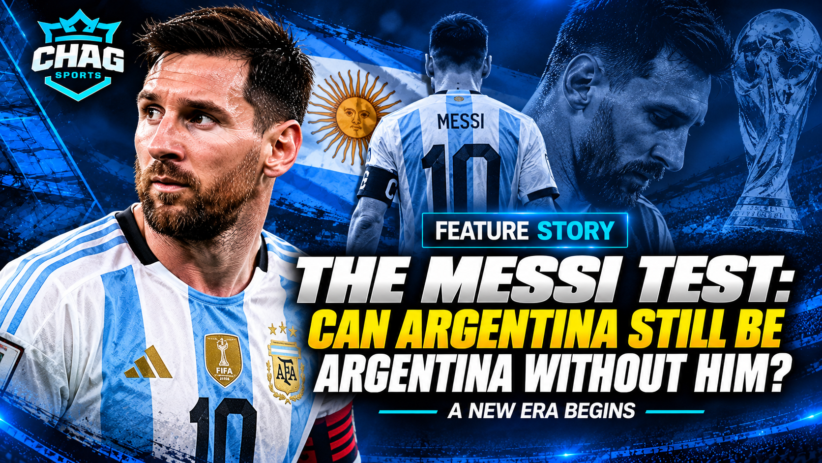 Lionel Messi in Argentina colours as the national team prepares for life after its legendary No. 10