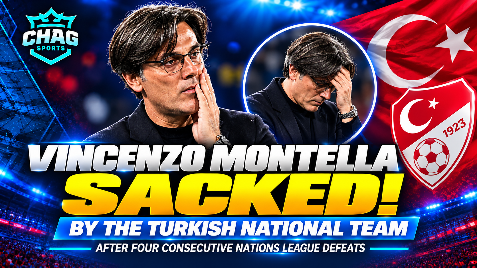 Vincenzo Montella after being sacked as Türkiye national team coach following four consecutive Nations League defeats.