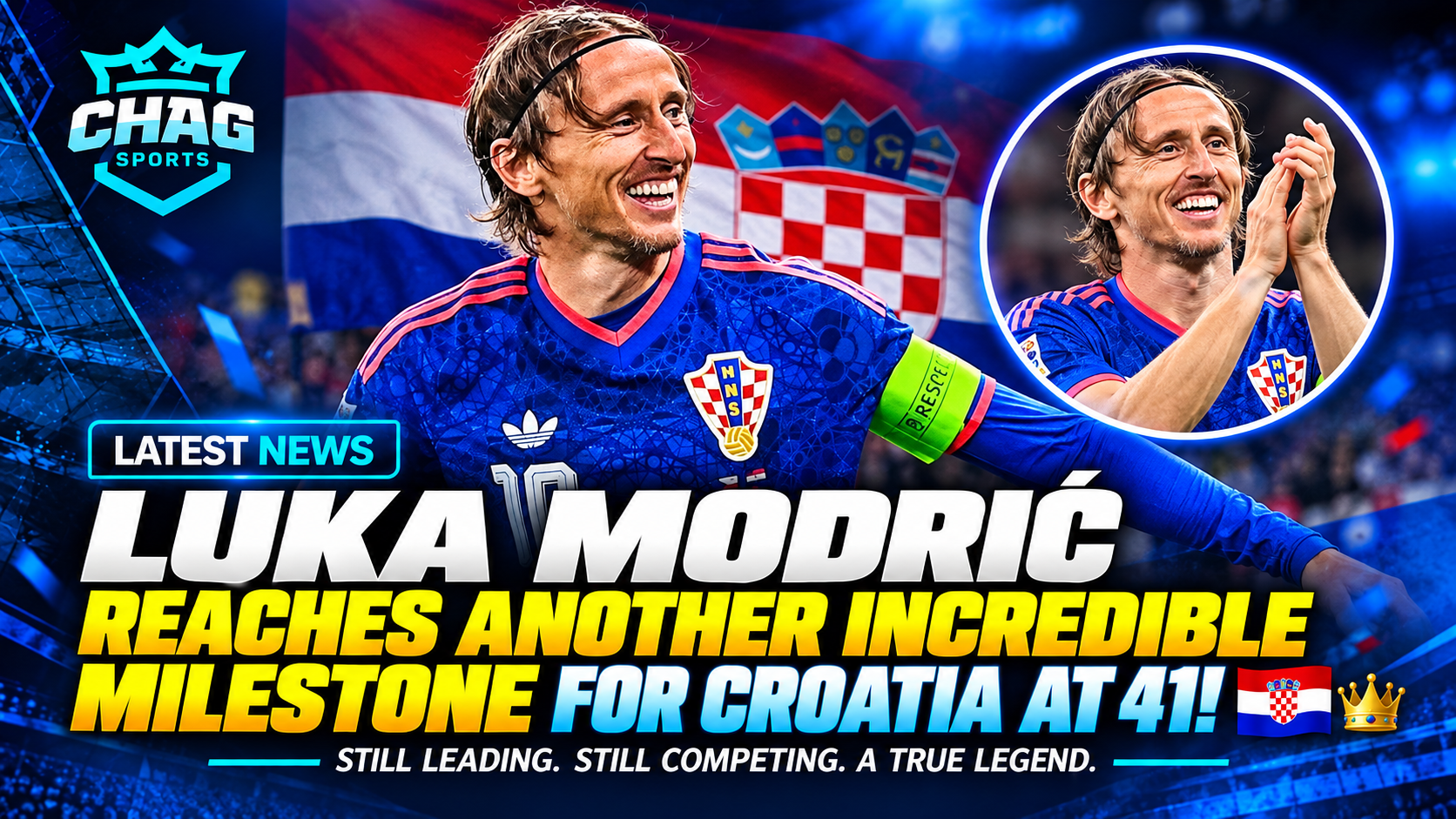Luka Modrić wearing the Croatia national team jersey and captain's armband