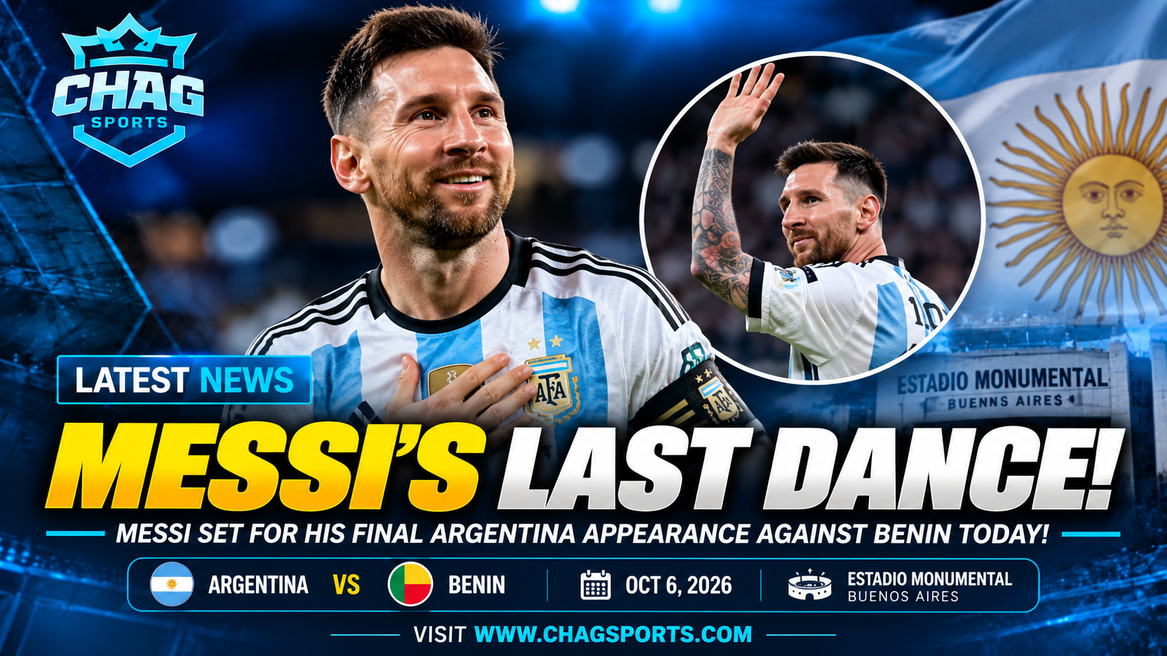 Lionel Messi set for final Argentina appearance against Benin