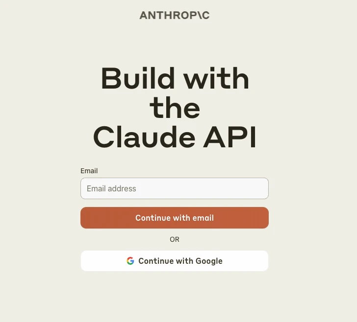 Anthropic signup options